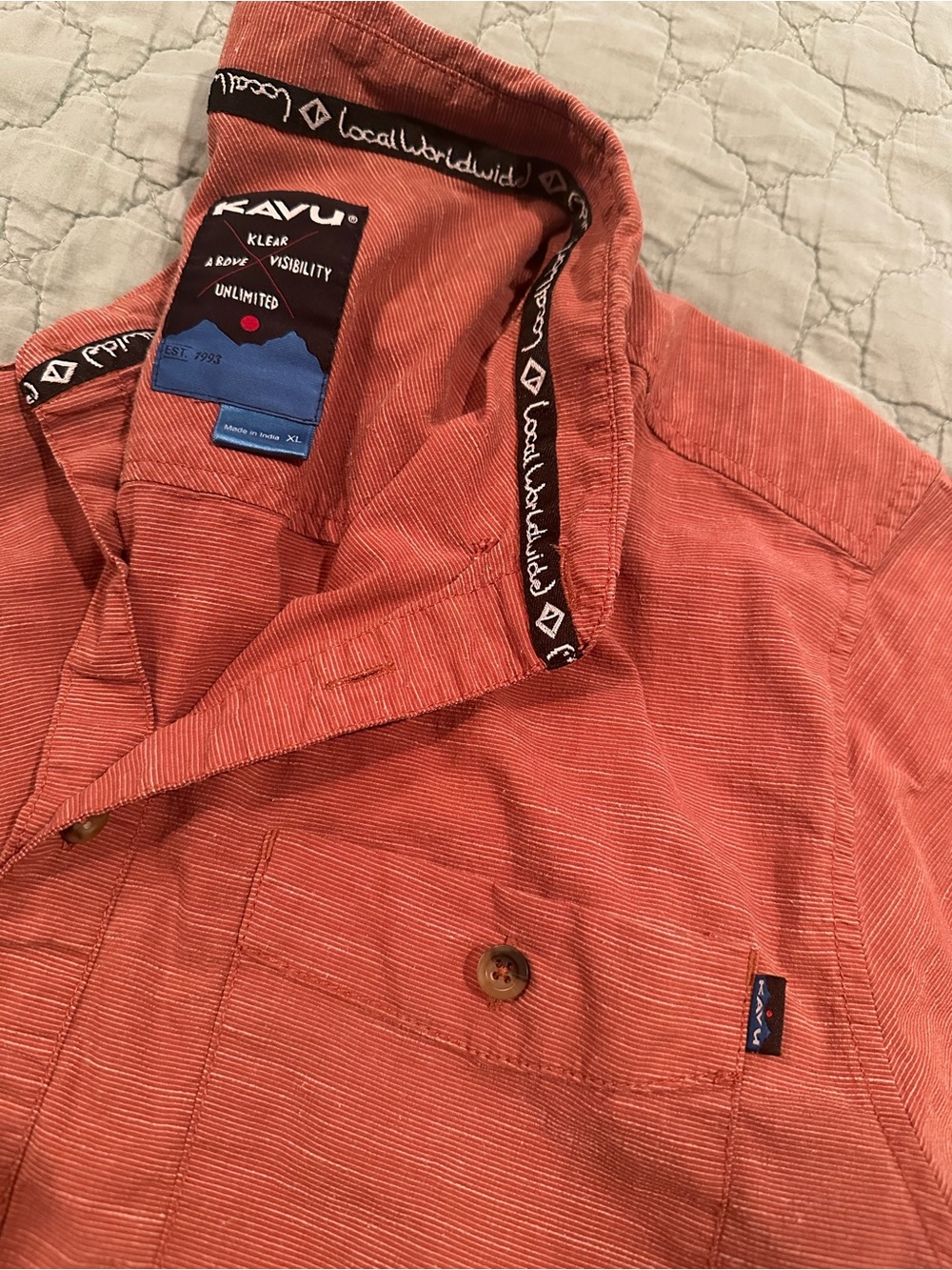 KAVU Men's Rust Button-Up Shirt